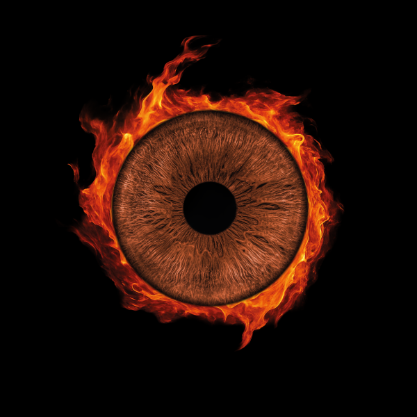 Hnědá duhovka s ohnivým efektem